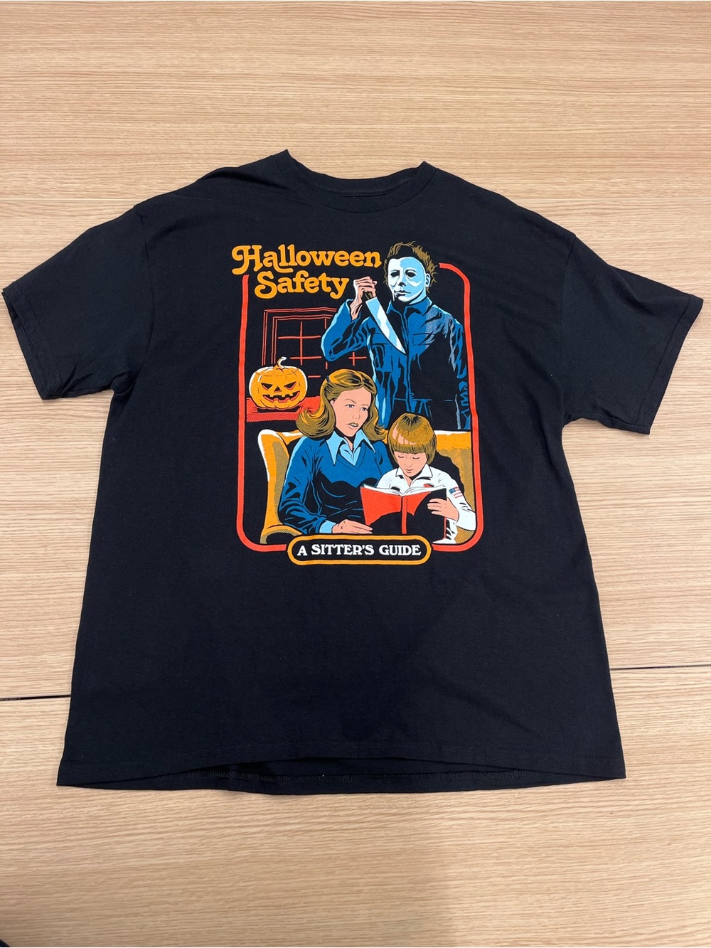 Halloween Safety A Sitters Guide Graphic T-Shirt Adult Size XL Michael Myers